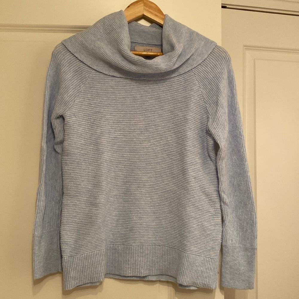 LOFT blue tunic sweater.